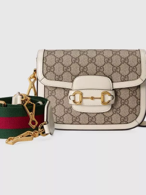 GUCCI Horsebit Series 1955 Mini Handbag with Detachable Shoulder Strap